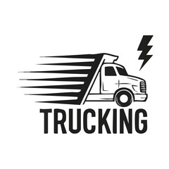 Dynamic Trucking Illustration Representing Efficient Transportation and Delivery Services with Energy and Speed Elements