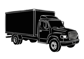 Modern Delivery Truck Designed for Cargo Transport in Urban Environment with Focus on Logistics and Heavy-Duty Performance