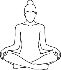 Serene figure meditating in lotus pose radiating tranquility and inner peace, perfect for wellness and mindfulness content