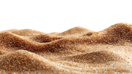 Sand grain background isolated on a Transparent background, PNG file.