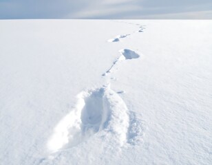 Winter Landscape with Animal Tracks.
