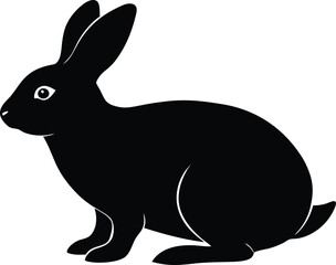 bunny cute creature profile silhouette vector