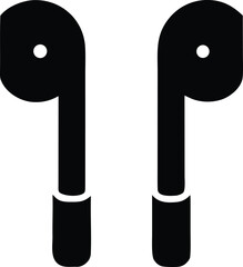 Sleek black wireless earbuds icon