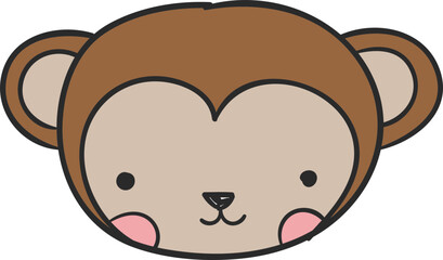 Cartoon Animal Heads Vector Illustration