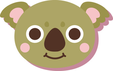 Cartoon Animal Heads Vector Illustration