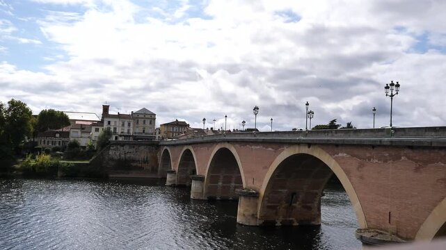 Old Bridge (Vieux Pont) over the Dordogne River in Bergerac, France.