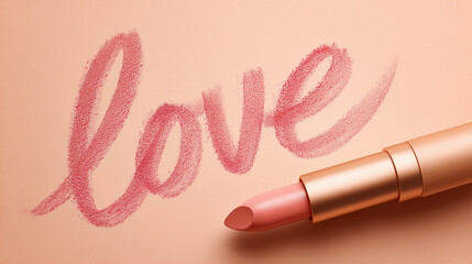 Express Your Love with Lipstick Art, a Romantic Message Written with Beauty, Perfect for Valentine's Day or Any Special Occasion, Stylish Beauty