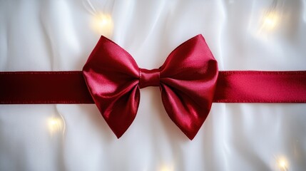 Red bow gift ribbon