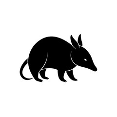 Fototapeta premium Silhouette illustration of an aardvark on transparent background