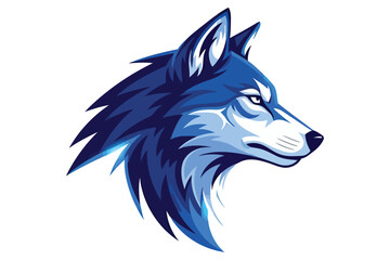 Illustration of a wolf head, showcasing its fierce gaze and sharp features, perfect for projects related to wildlife and nature © Saharia