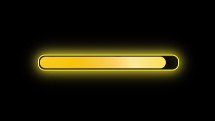 Glowing Golden Yellow Loading Bar Animation on Black Background - Powered by Adobe