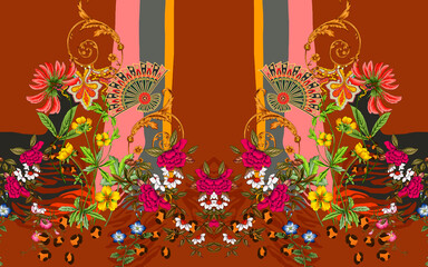 front back sleeve digital print pattern