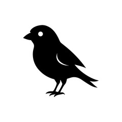 Obraz premium Silhouette depiction of a small songbird on transparent background