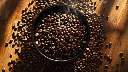 Roasted coffee beans bowl