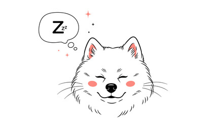 Obraz premium This adorable fluffy dog is dreaming of a good night's sleep and peaceful slumber.
