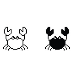  Vector pixel art crab  8 bit logo for game