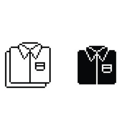 pixel Shirt with tie icon. Vector pixel art 8 bit logo for game