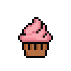 pixel art cake vector game 8 bit icon vector game cupcake logo