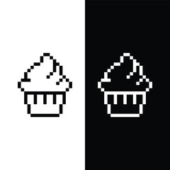pixel art cake vector game 8 bit icon vector game cupcake logo