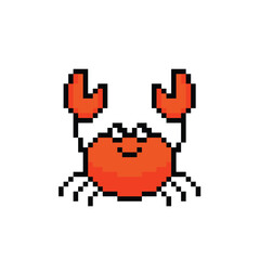  Vector pixel art crab  8 bit logo for game