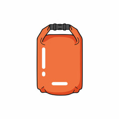 Flat Design Orange Waterproof Dry Bag Equipment for Outdoor Adventure
