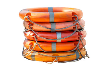 Stack of orange lifebuoys © nuwatphoto