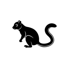 Obraz premium Silhouette of a squirrel with bushy tail on transparent background