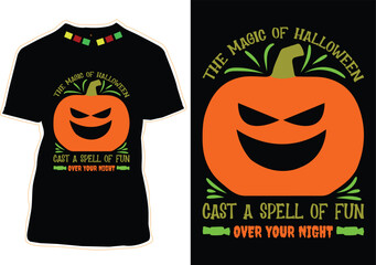 The magic of Halloween cast a spell of fun over your night T-shirt design