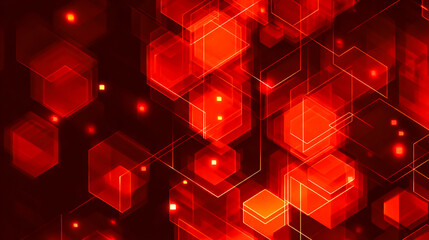 Abstract geometric neon red background