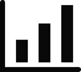 Simple Black Bar Graph Icon Against White Backdrop For Business