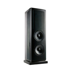 Obraz premium Modern tall sound speaker isolated on transparent background
