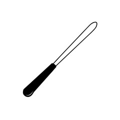 Naklejka premium Illustration of a black handled spatula on transparent background silhouette