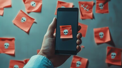 Skull sticky note phone