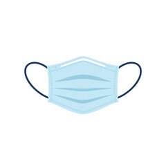 Blue medical face mask for protection against viruses and bacteria.