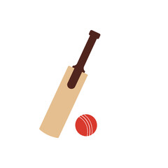 Cricket Bat and Ball Illustration for Sports and Recreation.