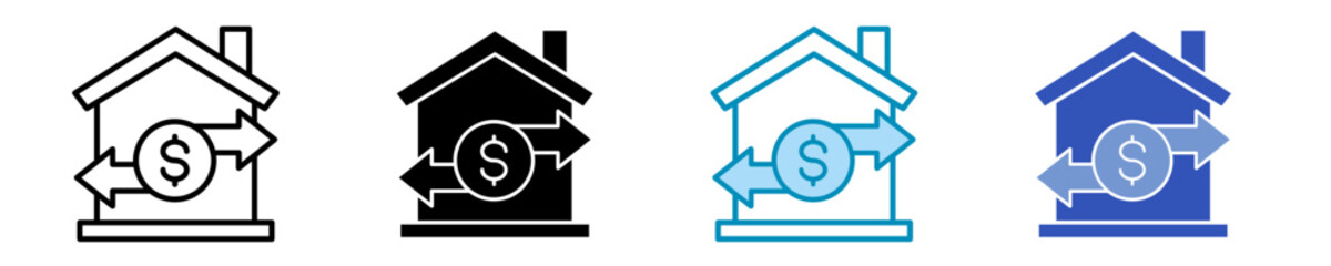 Mortgage  Icon Set Multiple Style Collection