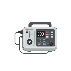 Portable power station with digital display vector illustration.