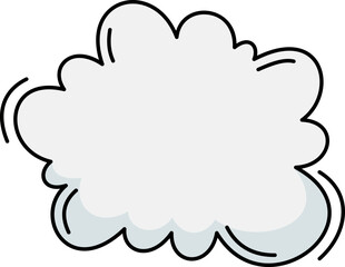 Cartoon Cloud Shape with Black Outline for Speech Bubble or Text Space