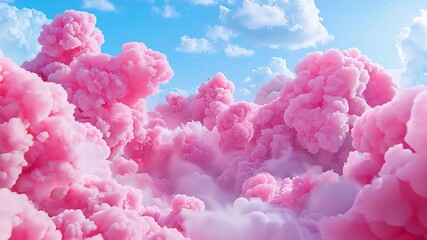 Clouds in shades of pink and white drift gently across the sky, creating a dreamy and magical display - Powered by Adobe
