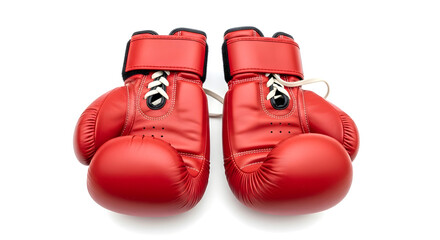 Vibrant red boxing gloves ready for competition, symbolizing strength, power, and the spirit of victory in the ring