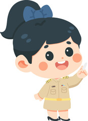 Fototapeta premium Cartoon Thai Teacher Illustration people
