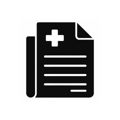 Obraz premium Medical records document with plus symbol on transparent background silhouette