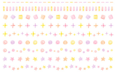 かわいい水彩風のオブジェクト　飾り線セット