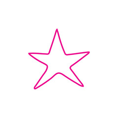 Pink Star Outline Icon Minimal Illustration