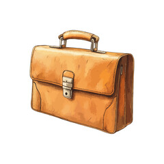 leather briefcase hand drawn illustration