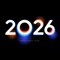 2026 logo design with colorful gradient mesh. 2026 number design for New Year. Sign for postcard, poster, banner or social media.