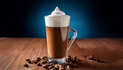 Glass Of Coffee With A Milk Cream On The Top