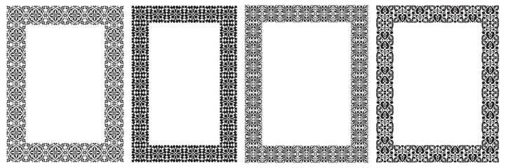 Vector illustration set of decorative vintage frames modular. Art design border labels. Blank frames template. Graphic retro element