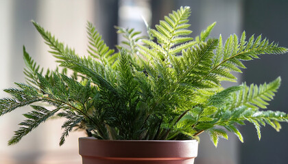 Close Up Pot Of Asparagus Aethiopicus Sprengeri Fern Plant