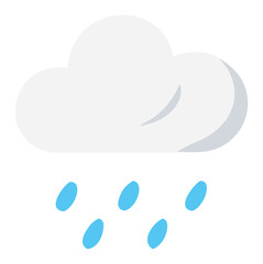 Obraz premium The weather forecast icon illustrates a cloud and rain symbol in a vector design